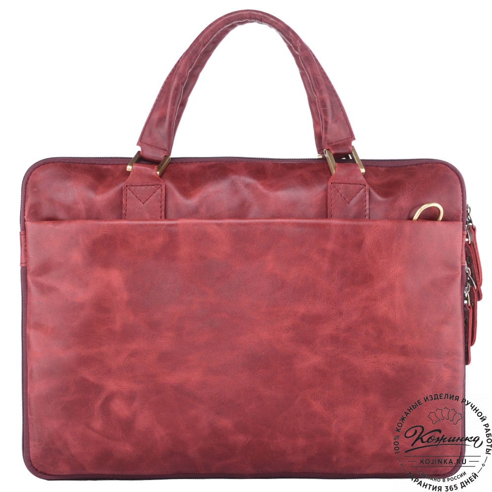 Кожаная деловая сумка "Ральф" (бордо антик) 